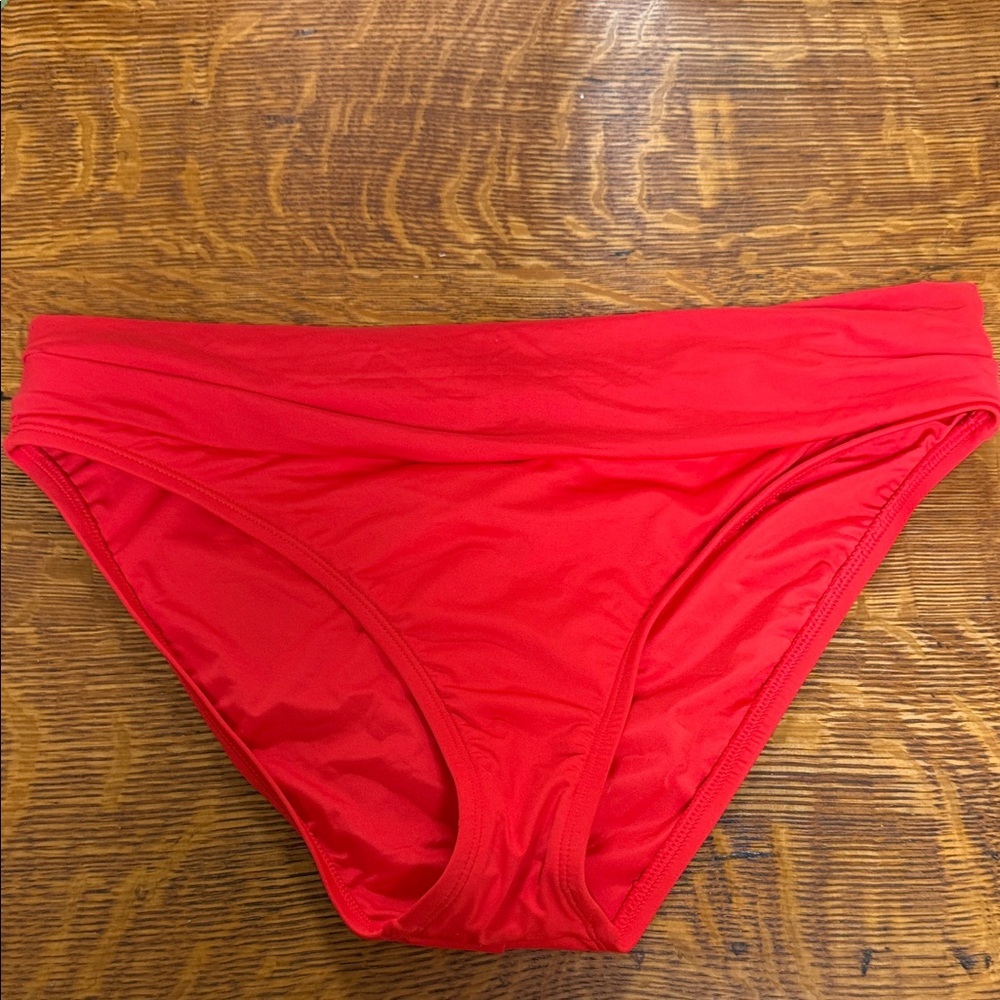 LA BLANCA NEW Vibrant Red Bikini Bottom size 10 medium